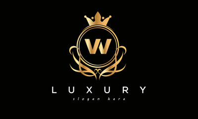 VV royal premium luxury logo with crown	