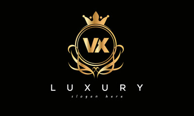VX royal premium luxury logo with crown	