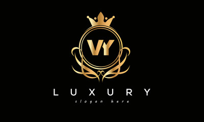 VY royal premium luxury logo with crown	