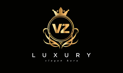 VZ royal premium luxury logo with crown	