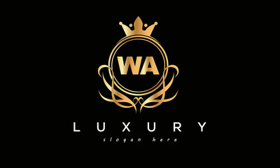 WA royal premium luxury logo with crown	