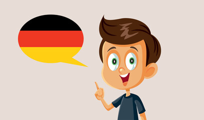 Little Boy Speaking German Vector Illustration