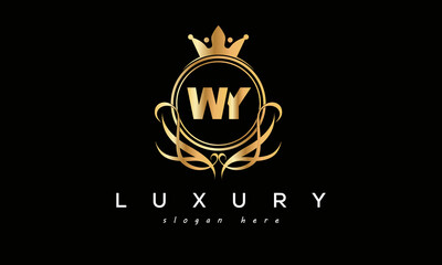 WY royal premium luxury logo with crown	