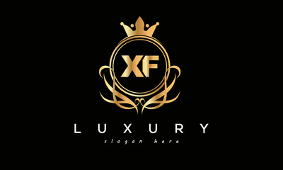 XF royal premium luxury logo with crown	