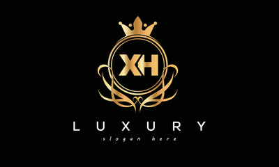 XH royal premium luxury logo with crown	