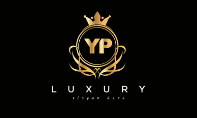 YP royal premium luxury logo with crown	