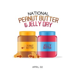 national peanut butter and jelly day. Suitable for greeting card, poster and banner.