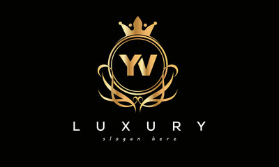 YV royal premium luxury logo with crown	
