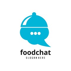 Illustration of cloud and food cover logo for food message chat
