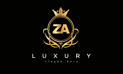 ZA royal premium luxury logo with crown	