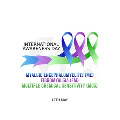 International awareness day ME FM MCS. Suitable for greeting card, poster and banner.
