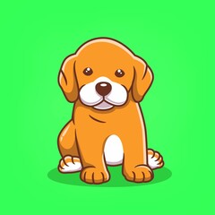 Fototapeta premium hand drawn cute dog icon cartoon vector illustration