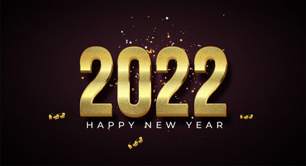 Elegant 2022 gold happy new year background