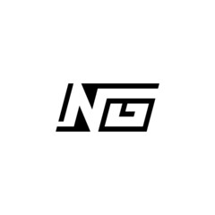 Obraz premium NG initial letter monogram. Negative space logo design.