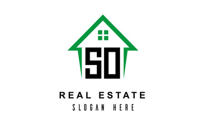SO real estate logo vector