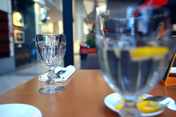table setting in restaurant dinner abstract view interior hotel