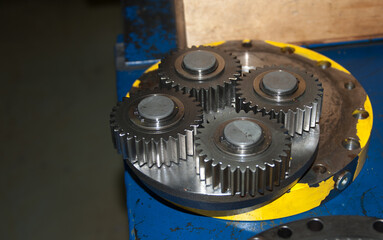 The gear drive of the pump that pumps water