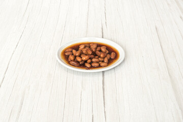Stewed peanuts and Bak Kut Teh on the table, Singapore food