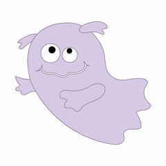Cute ghost characters, color vector illustration for the Halloween holiday