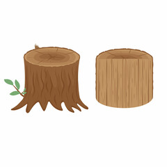 A tree in a cut, color isolated vector illustration in the cartoon style