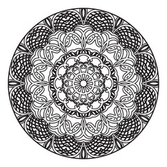 Circular pattern in the form of mandala with flower for henna mandala tattoo decoration