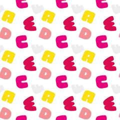 Alphabet letters seamless pattern.Can be used for posters,school projects,textile,scrap booking.