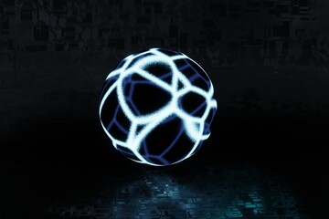 Luminous sphere. Futuristic concept.  3d illustration. 3d rendering