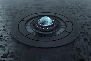 Luminous sphere. Futuristic concept.  3d illustration. 3d rendering
