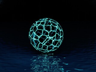 Luminous sphere. Futuristic concept.  3d illustration. 3d rendering