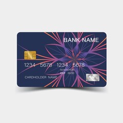 Colour credit card design. And inspiration from abstract. On white background. 