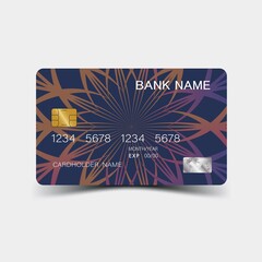 Colour credit card design. And inspiration from abstract. On white background. 