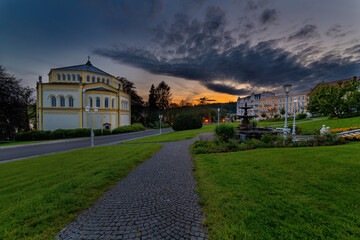 Spa architecture at night - Czech spa town Mariánské Lázně (Marienbad) - Great Spas of Europe (UNESCO), Czech Republic