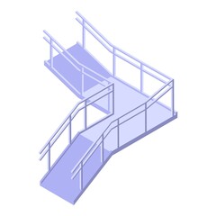 Long ramp icon isometric vector. Hospital disabled ramp. Acessible environment