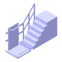 Fototapeta premium Accessible stairs icon isometric vector. Wheelchair environment. Access ramp