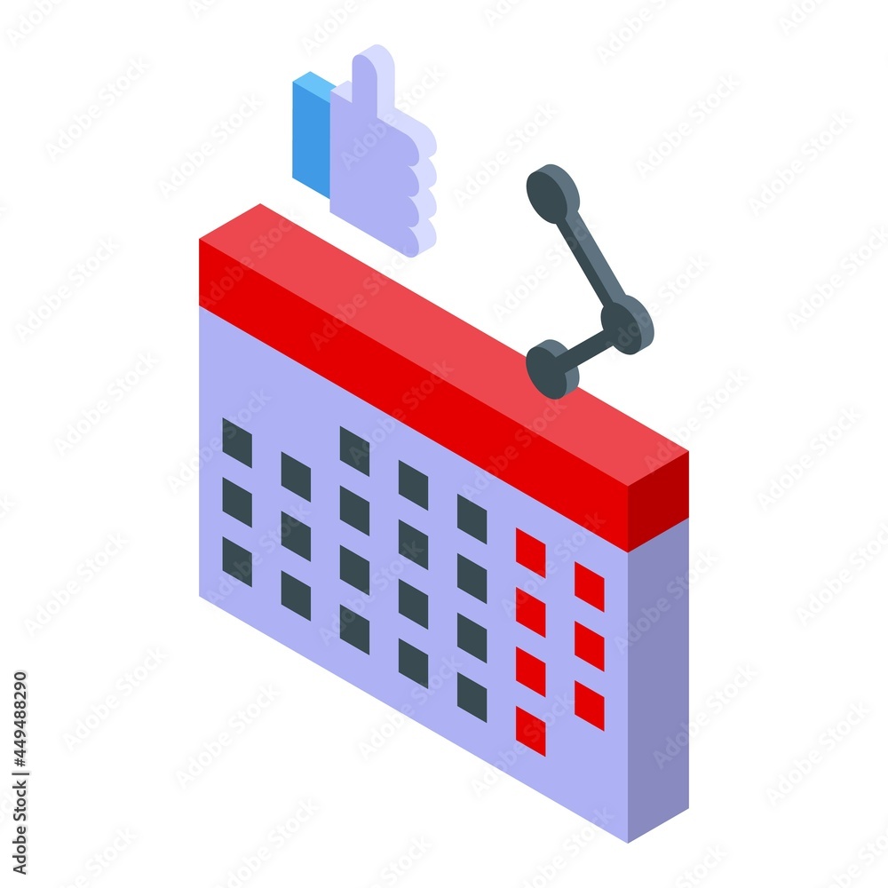 Poster network calendar icon isometric vector. schedule week. computer event