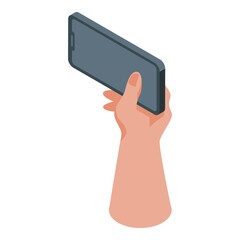 Phone video icon isometric vector. Call smartphone. Chat app