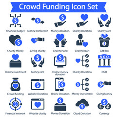 Crowd funding Icon Set