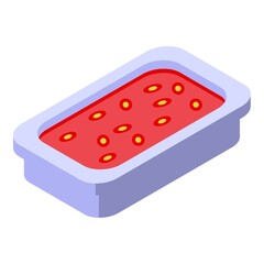 Red soup icon isometric vector. Hot bowl. Food tomato