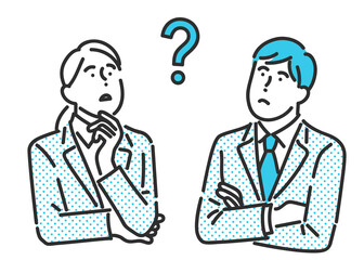 考え事をしている新社会人のイメージイラスト素材