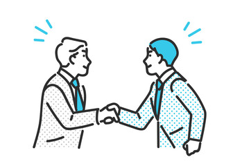 握手をするビジネスパーソンのイラスト素材