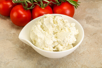 Soft cream cheese with herbs