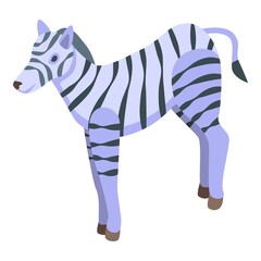 Safari zebra icon isometric vector. Africa animal. Jungle zebra
