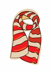Hand drawn color vector scarf.