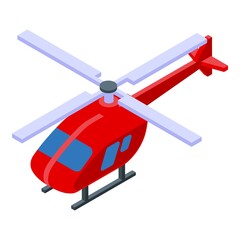 Rescue helicopter icon isometric vector. Air ambulance. Aviation transport