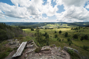nature landscape in summer in southern germany near bernau in the black forest.