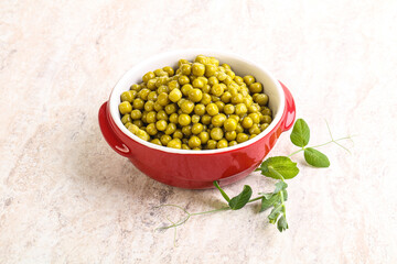 Marinated Green peas in the bowl