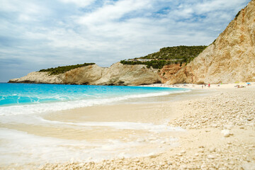 Fototapeta na wymiar Famous Porto Katsiki beach on Lefkada Island, Greece