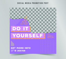 Naklejka premium E-Course promo Social media post square template web banner strategy online business 