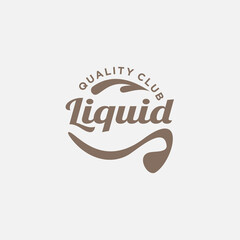  Liquid club sticker emblem logo design