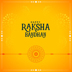 traditional raksha bandhan yellow greeting design